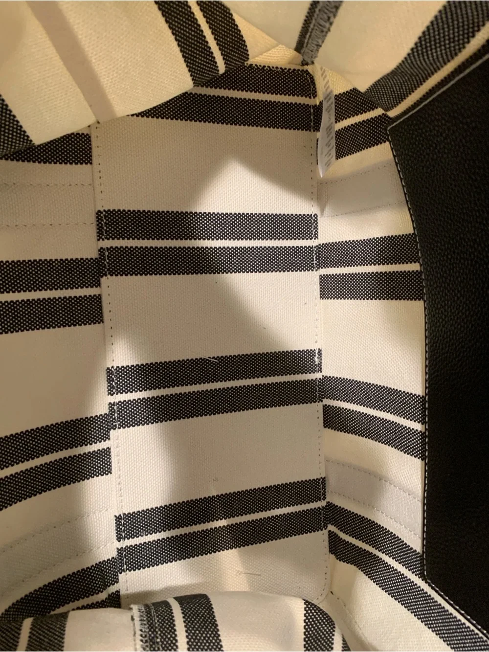 House of Harlow Black and White Striped Canvas Tote Fish Tassel Pouch NWT